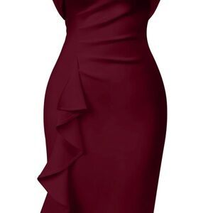 Amazon Asymmetrical Wine Dress